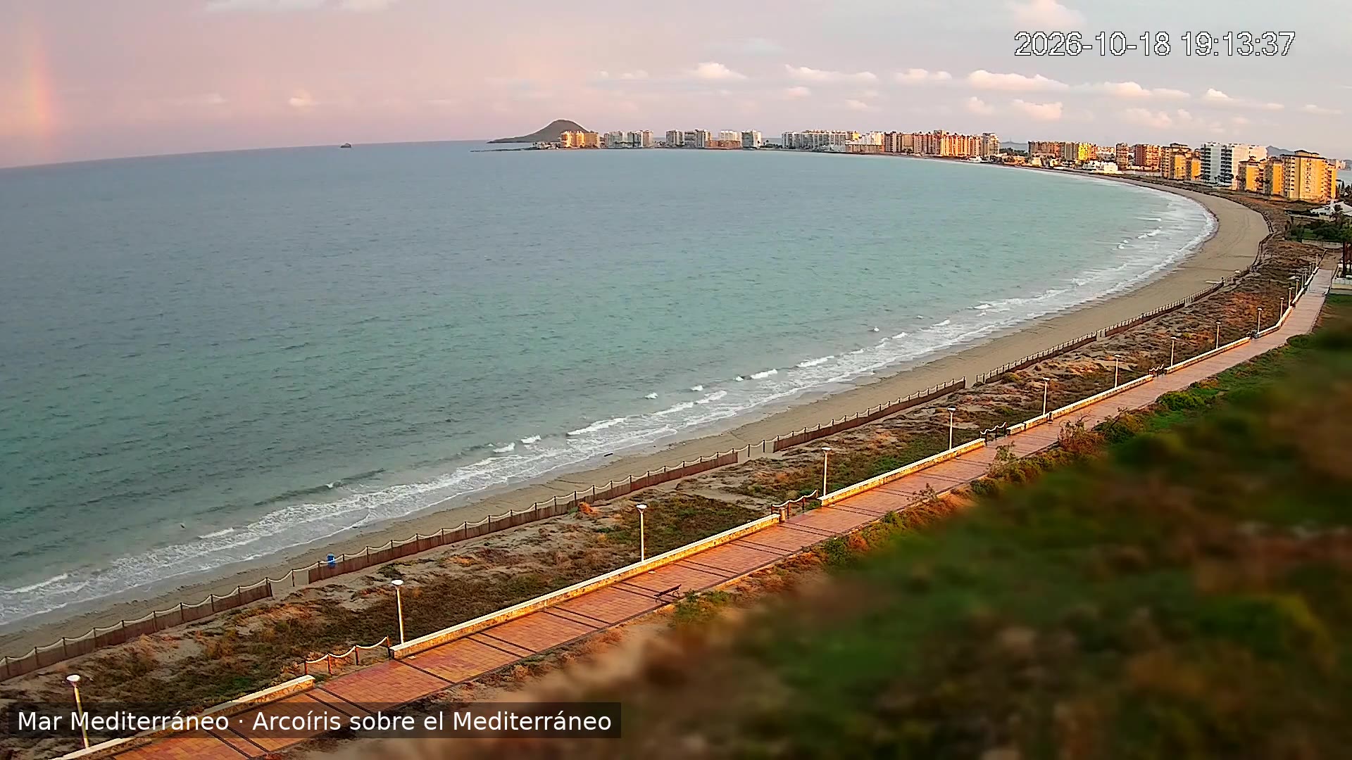 Arcoíris sobre el Mediterráneo · Mar Mediterráneo, La Manga del Mar Menor, 18 de octubre de 2026
