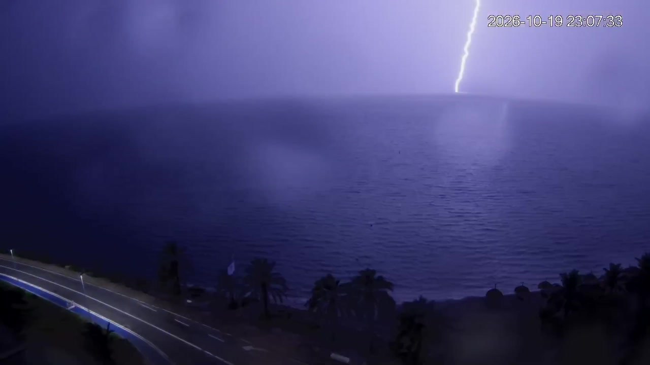 Tormenta eléctrica sobre el Mar Menor · Atardecer, La Manga del Mar Menor, noche del 19 al 20 de octubre de 2026